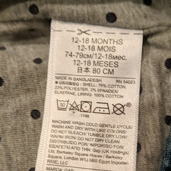 EUC Gap denim jacket with polka dot lining - Picture 5 of 6